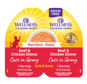 Wellness Can Cat Complete Health Duos Cuts in Gravy Beef Chicken 2.64oz