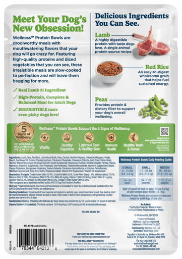 Wellness Wet Dog Protein Bowls Lamb, Red Rice & Peas 6.2oz