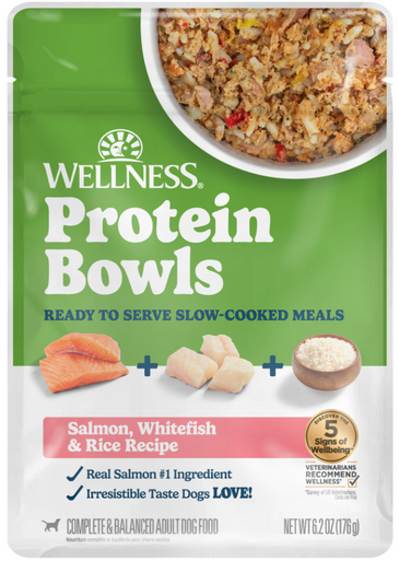 Wellness Wet Dog Protein Bowls Salmon, Whitefish & Rice 6.2oz