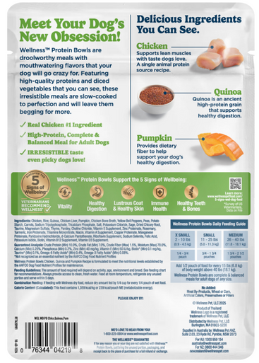 Wellness Wet Dog Protein Bowls Chicken, Quinoa & Pumpkin 6.2oz