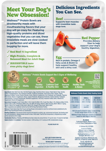 Wellness Wet Dog Protein Bowls Beef, Red Pepper & Egg 6.2oz