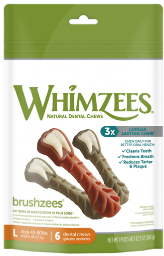 Dog Treat - Whimzees Toothbrush Dental Chew Large by Homeportonline