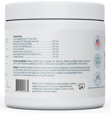 Wholistic Pet Organics Hip & Joint Soft Chews 90ct