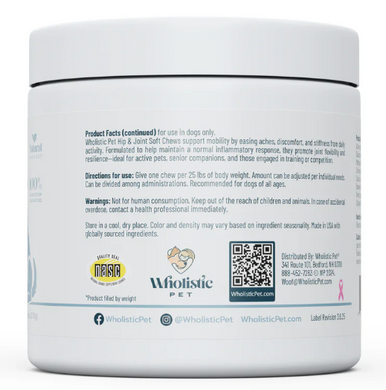Wholistic Pet Organics Hip & Joint Soft Chews 90ct