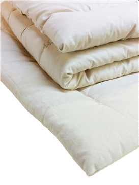 Stack of folded WLH Topper Organic Wool in white