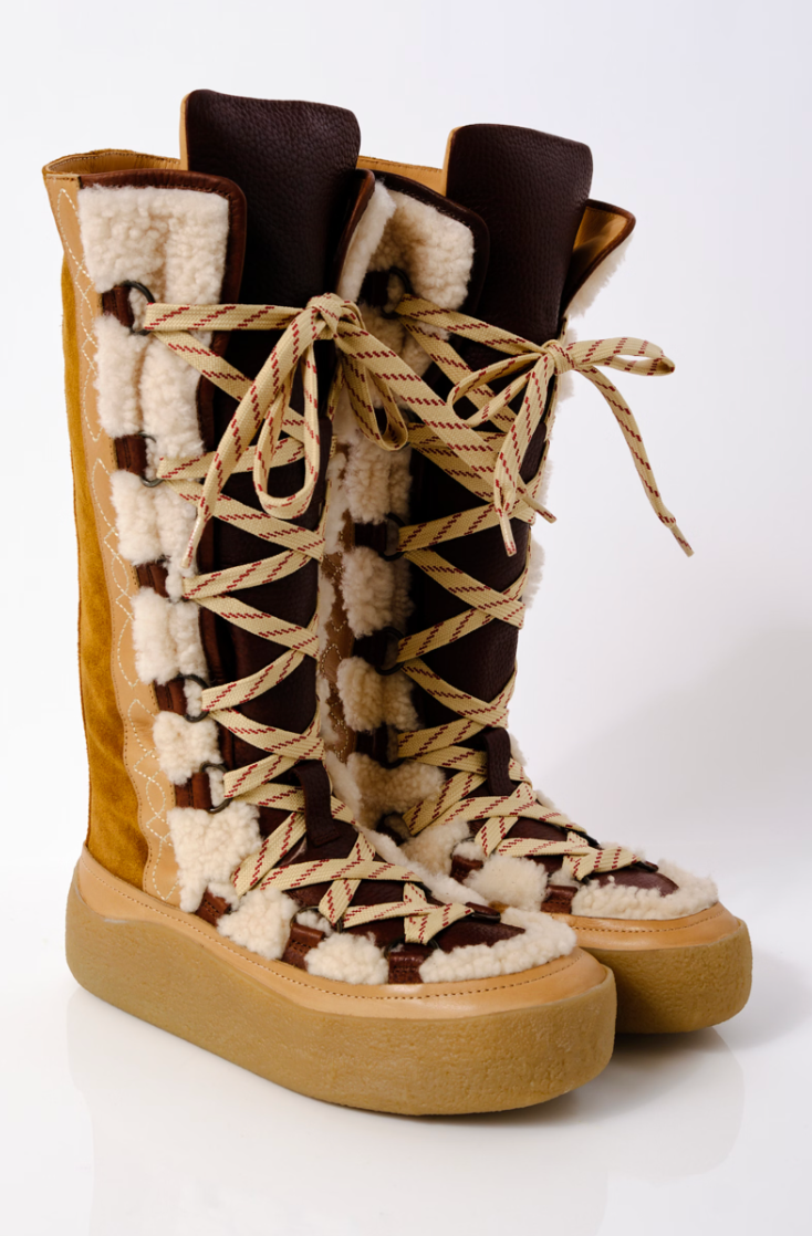 Free People Wilder Mukluk Boot - Vintage Tan Combo by Harbour Thread