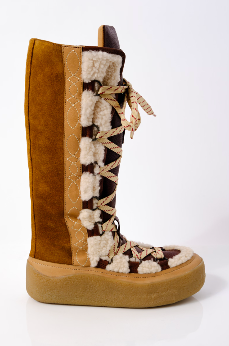 Free People Wilder Mukluk Boot - Vintage Tan Combo by Harbour Thread