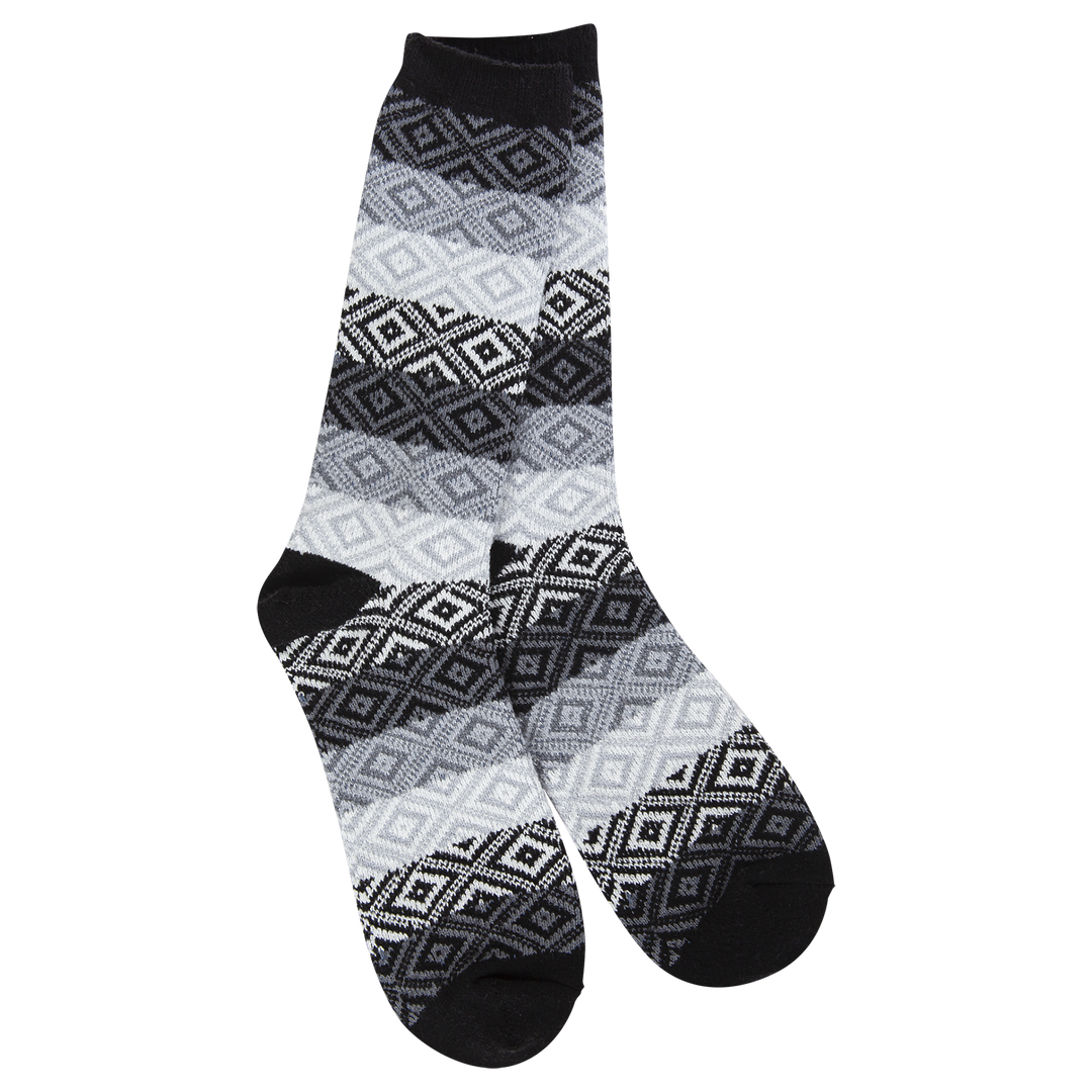 Socks - World's Softest Gem Crew Black Multi by Homeportonline