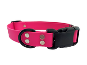 Waggle Woof & Wander Biothane Dog Adjustable Collar Hot Pink 3/4 Small up to 15"
