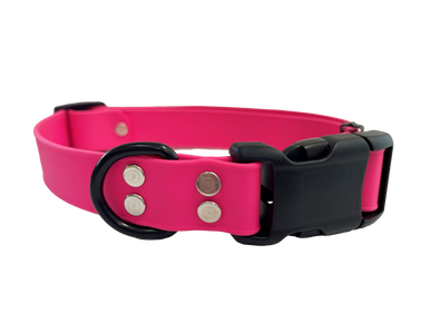 Waggle Woof & Wander Biothane Dog Adjustable Collar Hot Pink 3/4 Small up to 15"