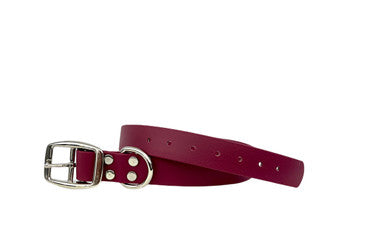 Waggle Woof & Wander Biothane Dog Collar Wine 3/4 Small 13.75-18.25