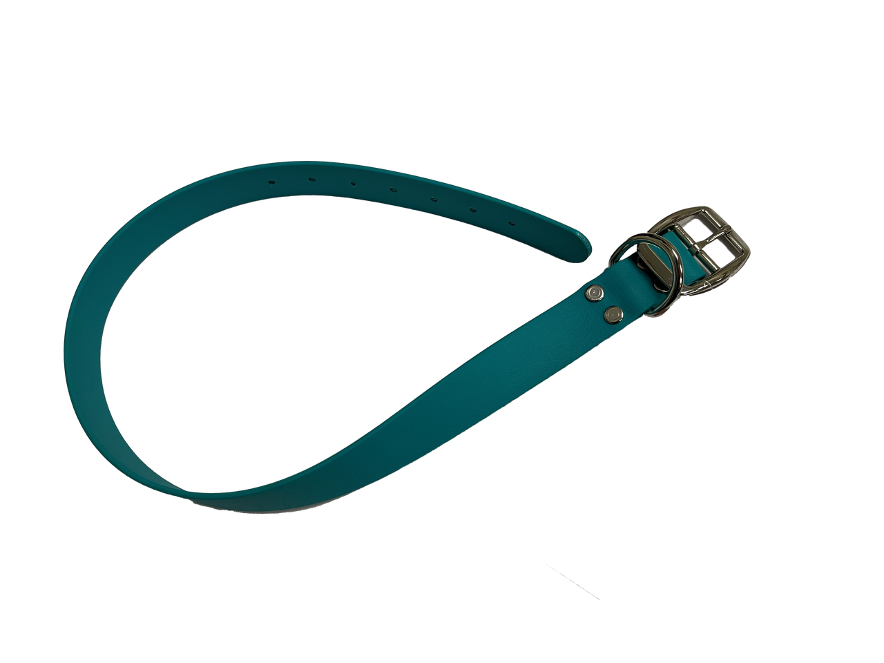 Waggle Woof & Wander Biothane Dog Adjustable Collar Teal 1" Large up to 25" by Pet Food Warehouse