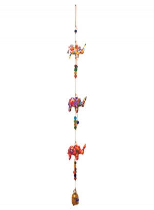 Hanging Decor - Beads & Bells Painted Elephant by Homeportonline