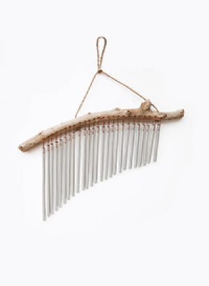Wind Chime - Aluminum on Driftwood 15"L by Homeportonline
