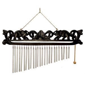 Wind Chime - Aluminum & Wood 24"L Medium by Homeportonline