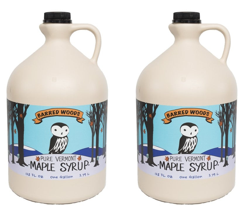 Two One Gallon Jugs of Pure Vermont Maple Syrup - 256 oz Total by Barred Woods Maple