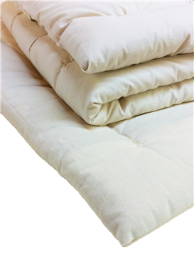 Folded stack of White Lotus Green Cotton Toppers