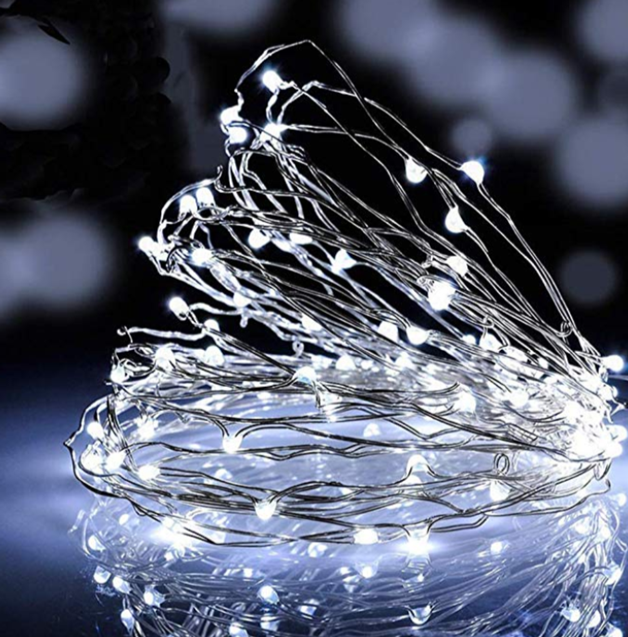 Fairy String Lights - 100 LED Battery Cool White by Homeportonline