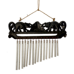 Wind Chime - Aluminum & Wood 12"L Small by Homeportonline