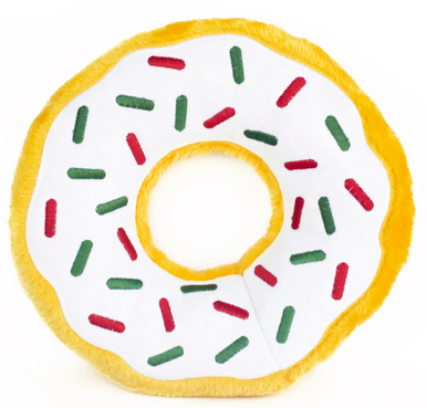 Zippy Paws Jumbo Donutz Peppermint Holiday Dog Toy