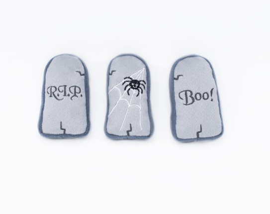 Zippy Paws Halloween Miniz Tombstones 3 Pack by Pet Food Warehouse