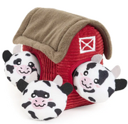 Zippy Paws Cow Barn Burrow Dog Toy
