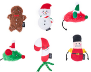 Zippy Paws ZippyClaws Holiday 6-Pack - Festive Cheer Holiday Cat Toy