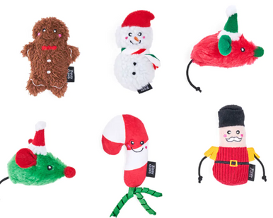 Zippy Paws ZippyClaws Holiday 6-Pack - Festive Cheer Holiday Cat Toy