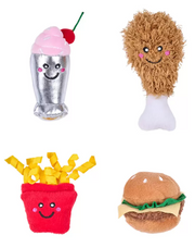 ZippyClaws Zippy NomNomz Fast Food Cat Toy 4 Pack