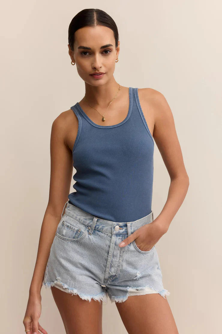 Z Supply Classic Scoop Tank – Vintage Indigo by Dear Lucy