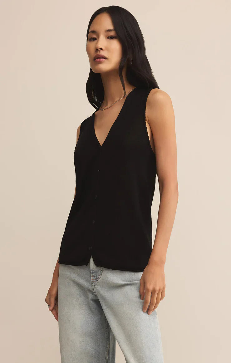 Z Supply Wanderlust Sweater Vest Black by Dear Lucy