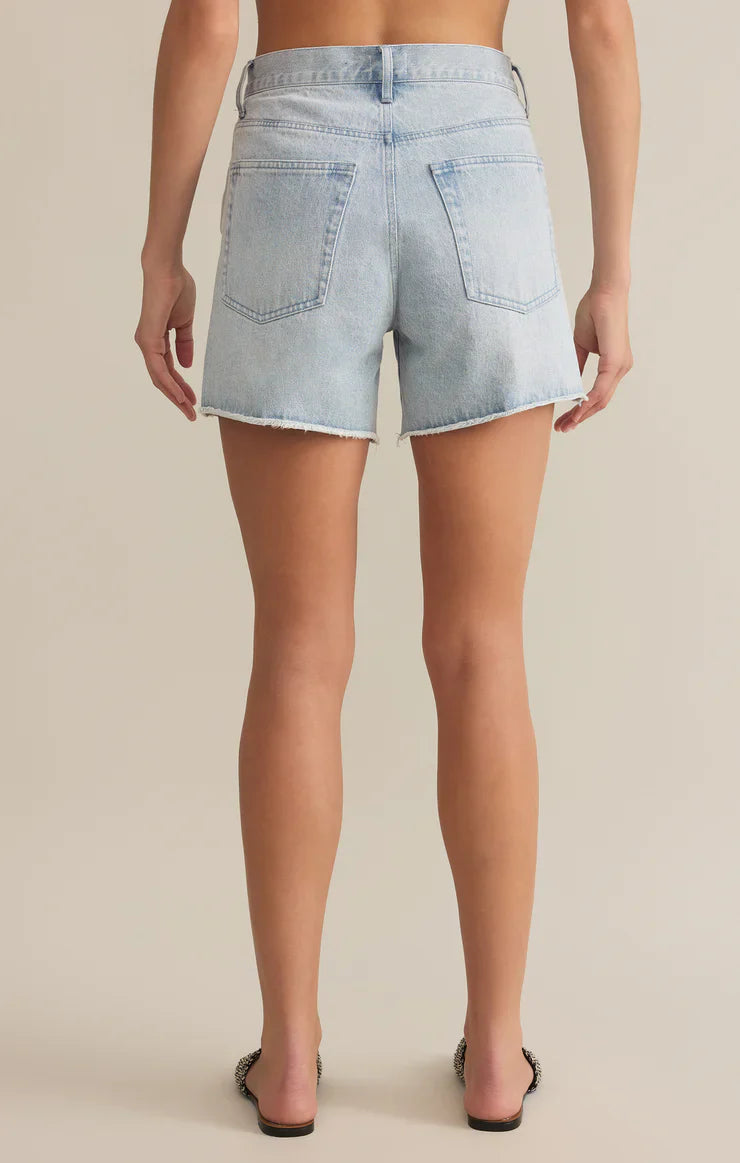 Z Supply Everyday High Rise Denim Short Faded Indigo by Dear Lucy