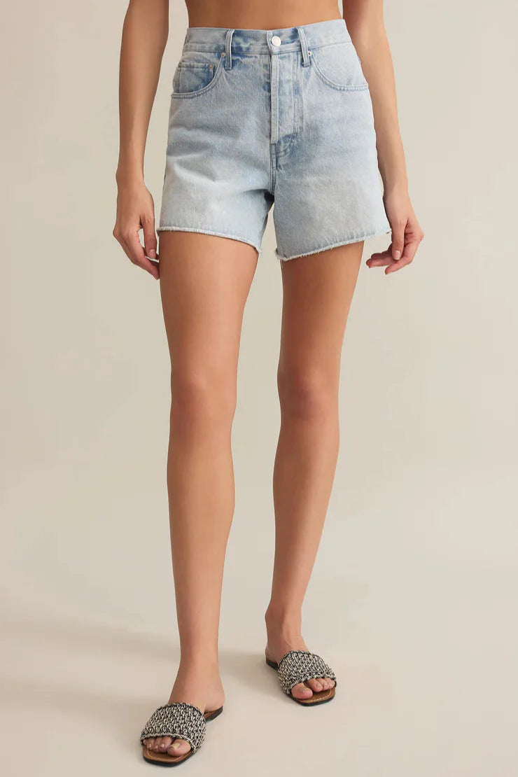 Z Supply Everyday High Rise Denim Short Faded Indigo by Dear Lucy