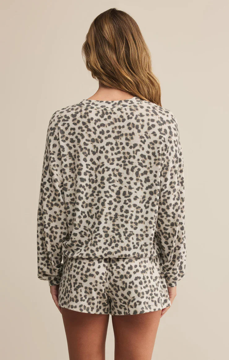 Z Supply Luxe Leopard Top Champagne