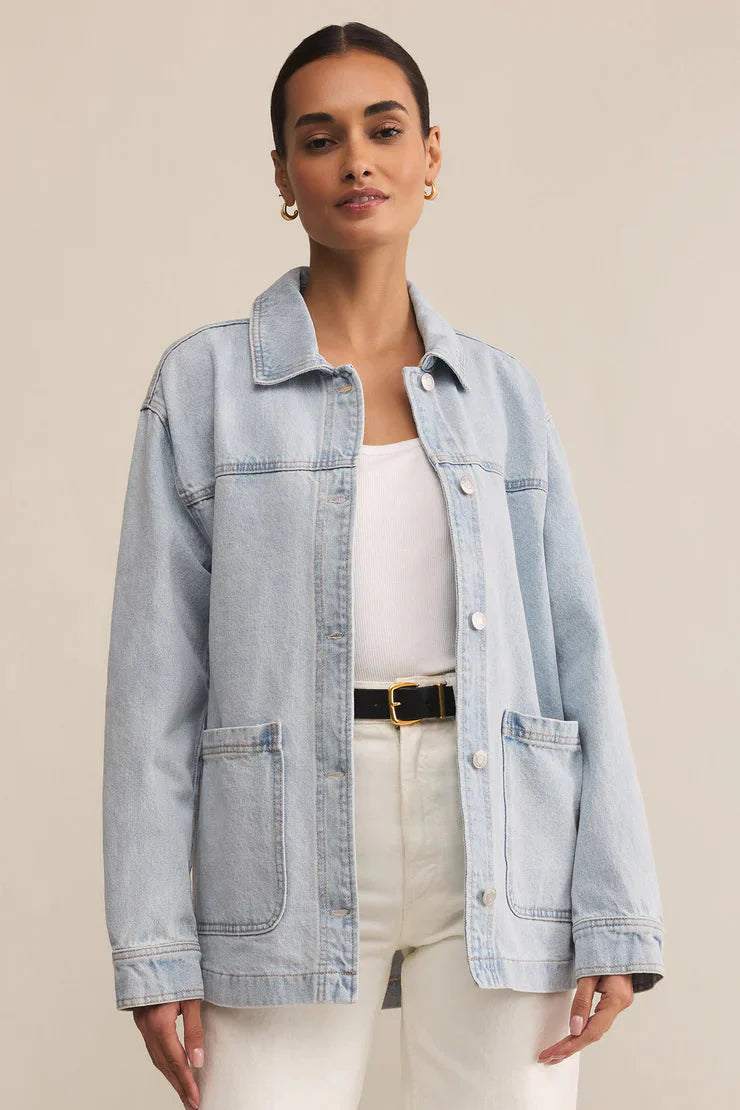 Z Supply On The Road Denim Jacket Faded Indigo