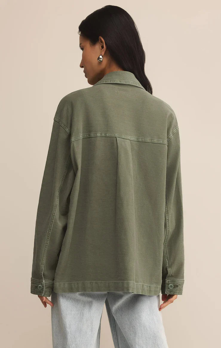 Z Supply On The Road Denim Jacket in Hunter Green