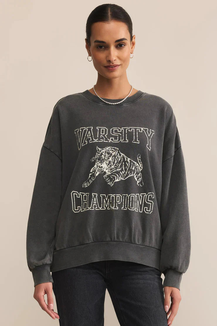 Z Supply Varsity Sunday Sweatshirt Black