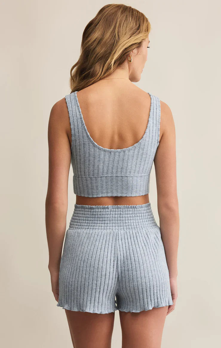 Z Supply Zoe Rib Tank Bra in Light Denim