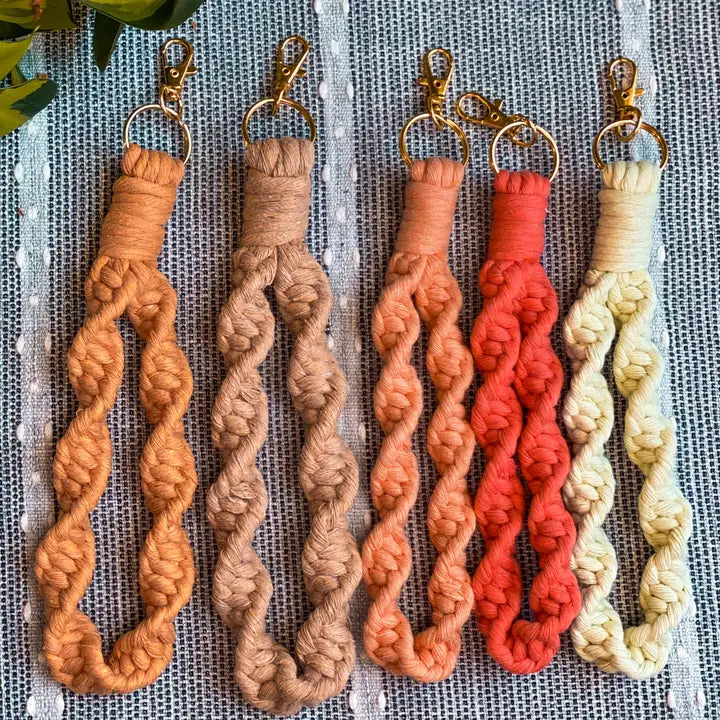 Spiral Marcrame Wristlet Keychain