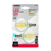 LED Light Bulb (2 Pack) 5.5W (60W Equivalent), G16.50 Globe, 500 Lumens, 2700K CCT by Homeportonline