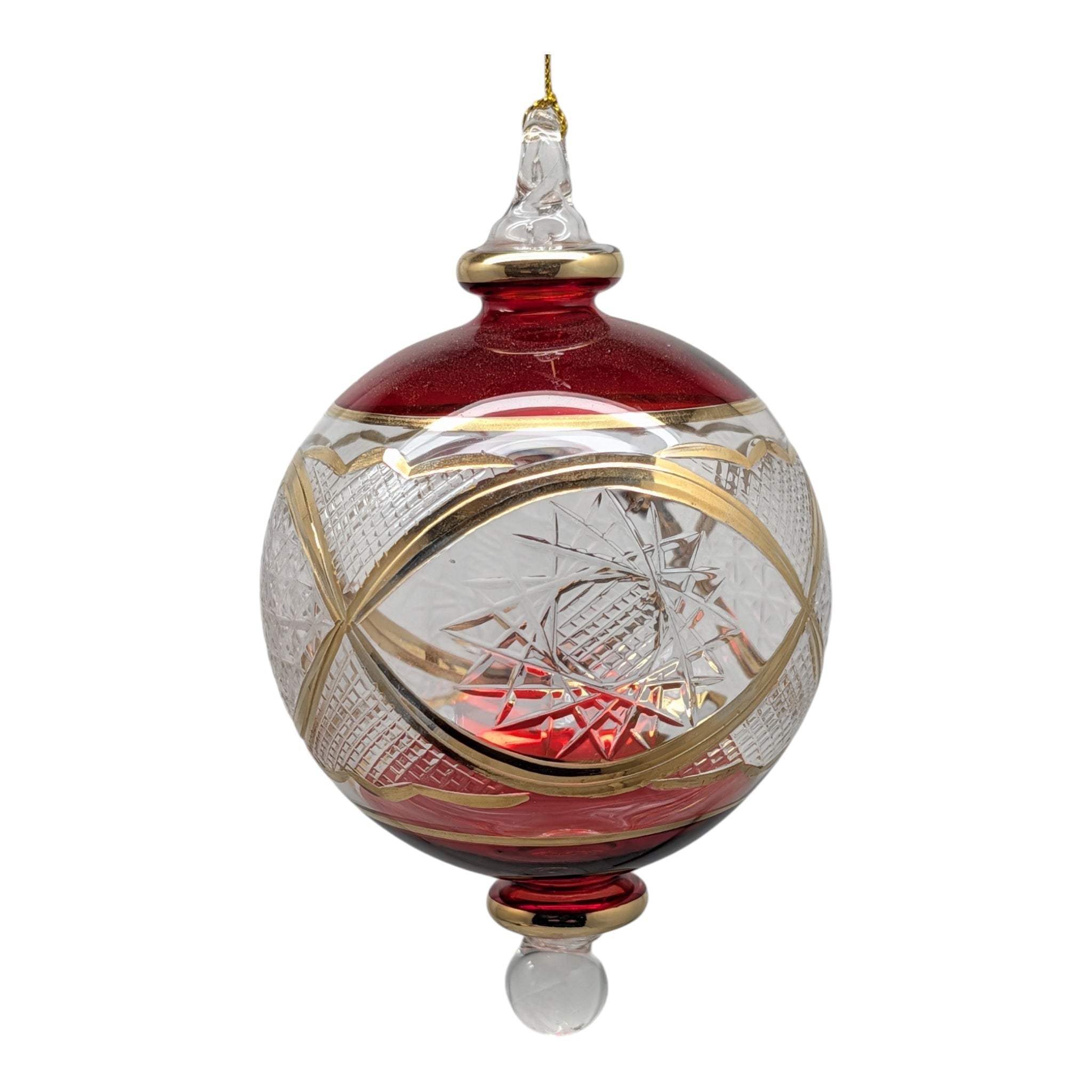 Crimson Grandeur Red Ball with Gold Elegance