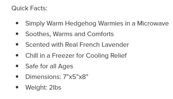 Warmies Hedgehog by Homeportonline