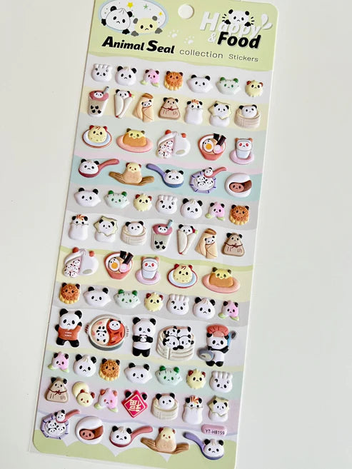 Stickers Panda Food Puffy by Homeportonline