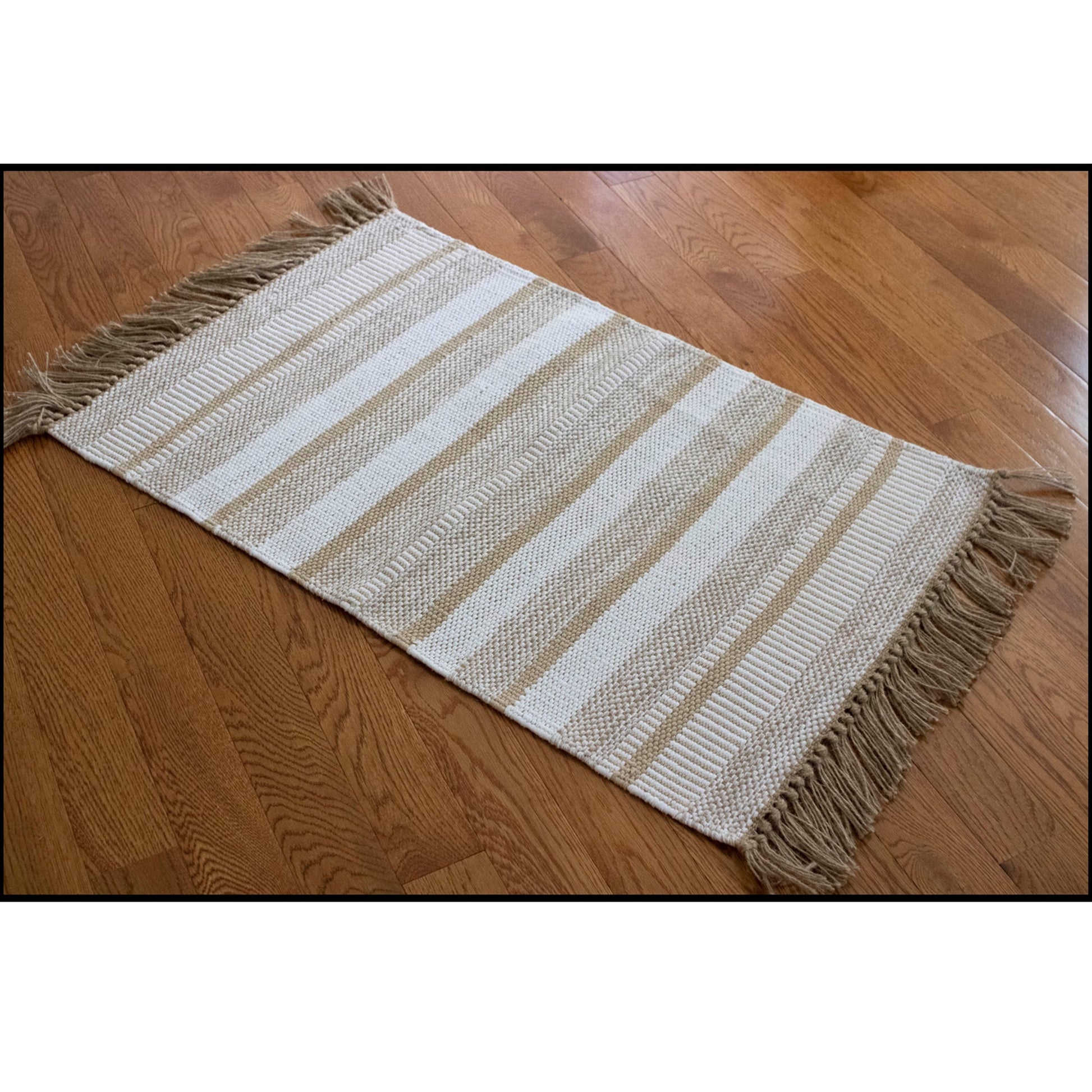 Rug Striped Jutex Natural 3'x5 by Homeportonline