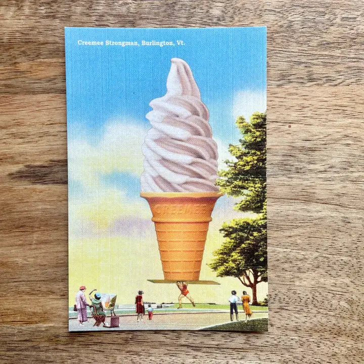 Vermont Creamee Strongman Postcard