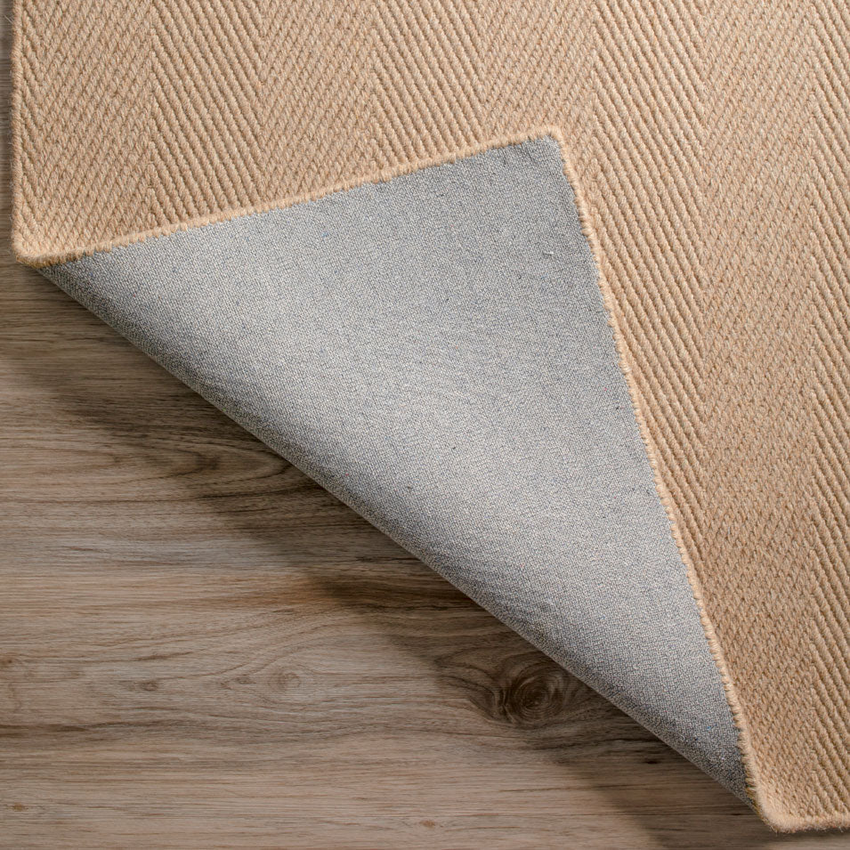 Monaco Herringbone Wool Rug Ecru 5' x 7'6" by Homeportonline