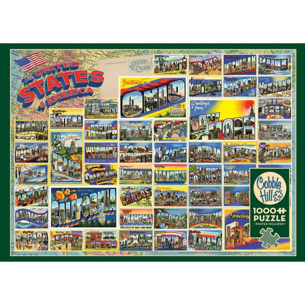 Vintage American Postcards 1000 Piece Puzzle