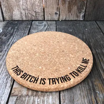 Engraved Cork Plant Mat