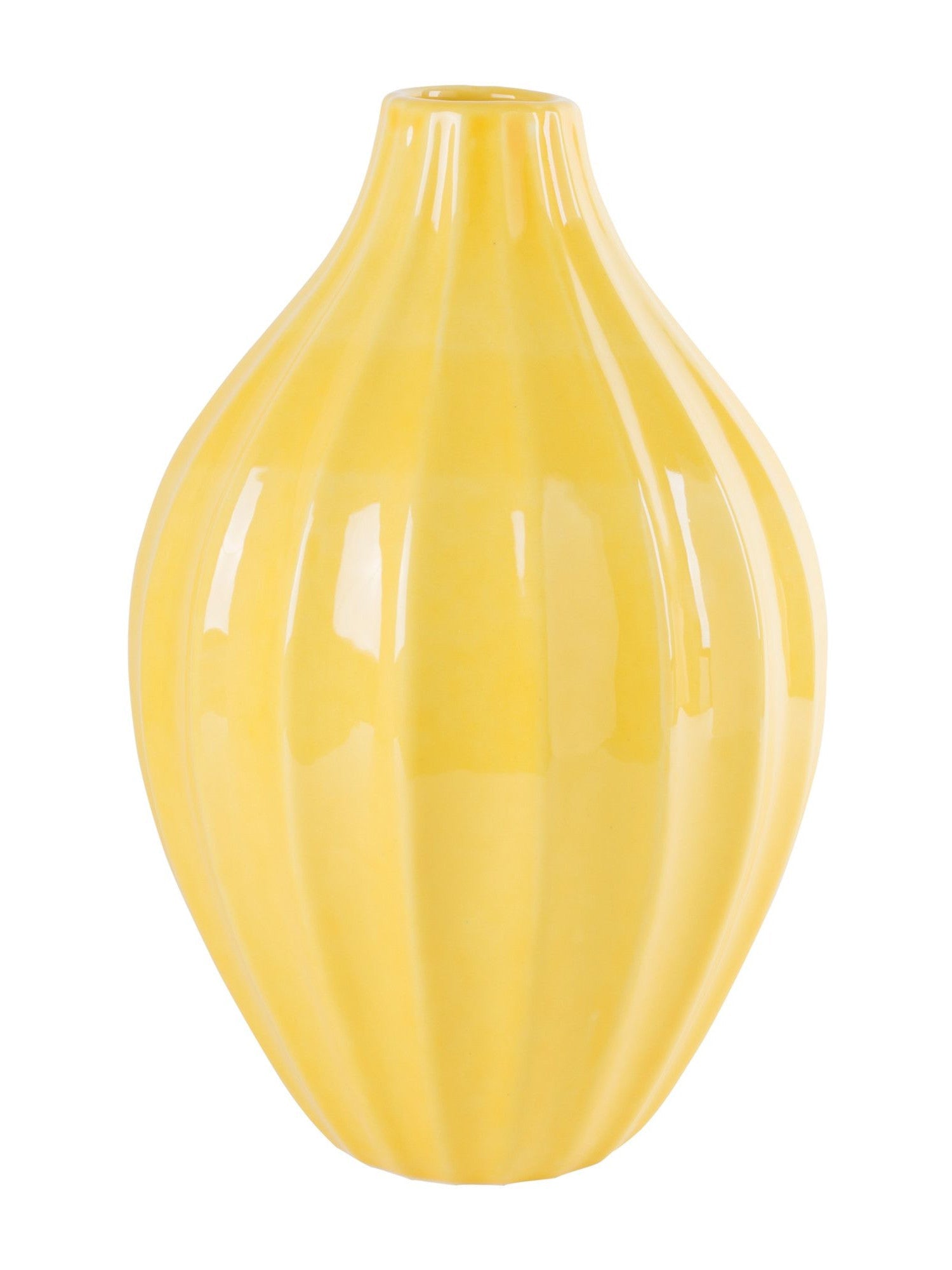 Vase - 12"H Yellow Linear Vase by Homeportonline