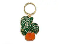 Monstera Plant Enamel Key Chain by Wild Lark